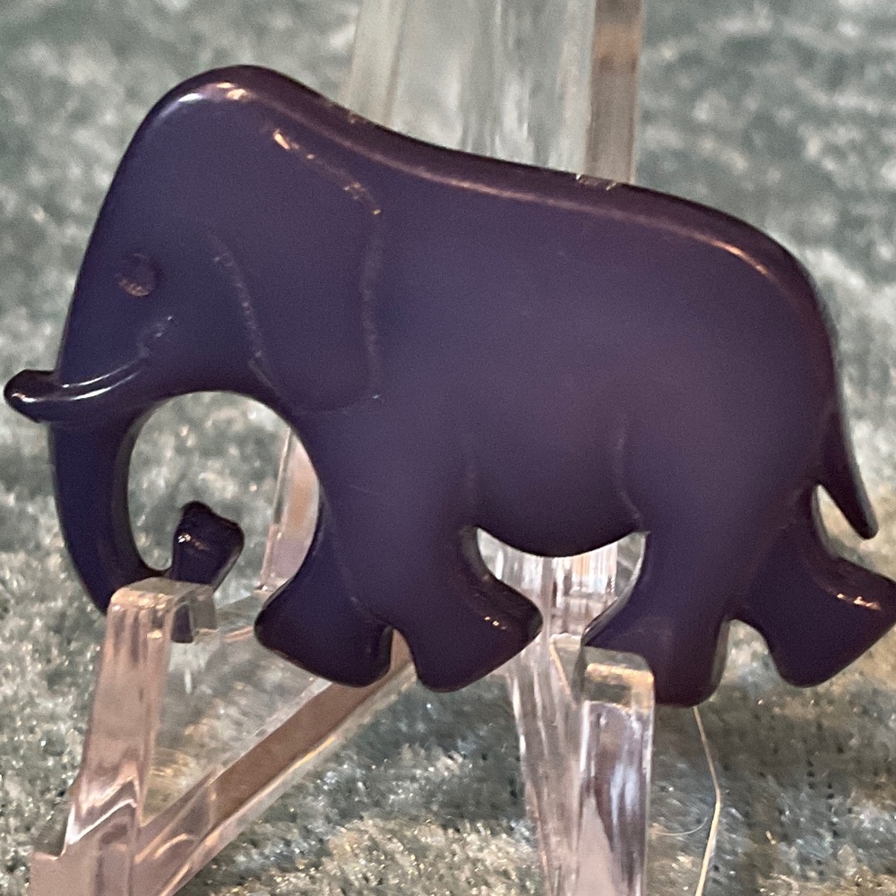 Vintage BD Denmark Gray Lucite Elephant Pin